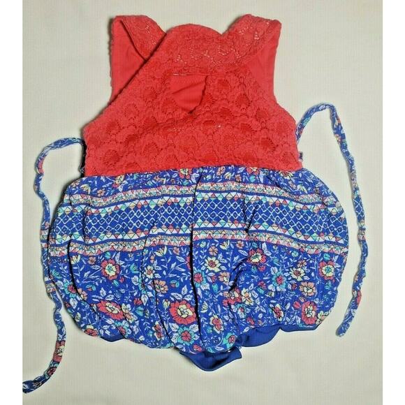 Rare Editions Infant Baby Girl Lace Fancy Bubble Romper Sleeveless Creeper 3m 6m - Picture 5 of 6